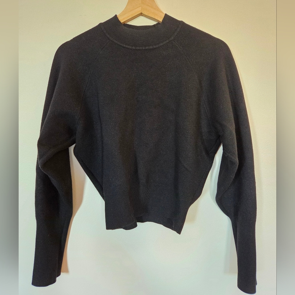 Moussy Black Cropped Mockneck  Sweater